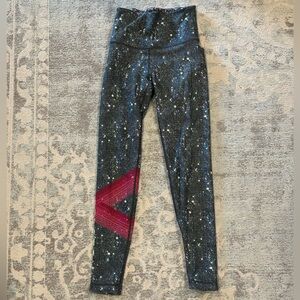 Peloton Reversible Sparkle Leggings with Pink Accent